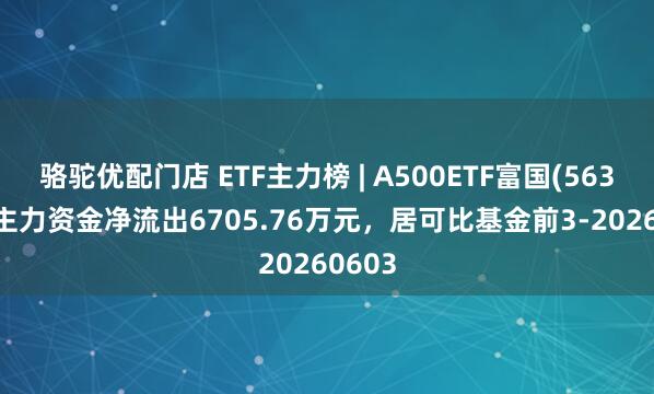 骆驼优配门店 ETF主力榜 | A500ETF富国(563220)主力资金净流出6705.76万元，居可比基金前3-20260603